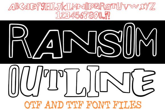 Ransom Outline Display Font for Handmade Product Designs