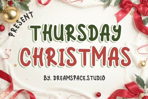 Thursday Christmas: A Bold Rounded Display Font for Festive Editorial Design